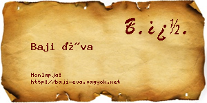 Baji Éva névjegykártya